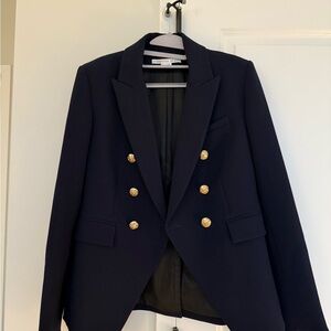 Veronica Beard Navy and Gold Blazer Tailored Suit Jacket